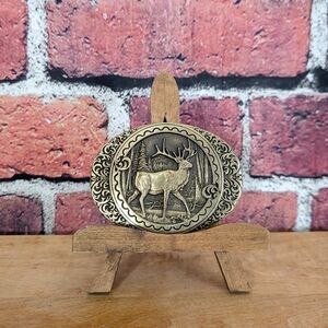ADM Award Design Medals Solid Brass Buck / Elk Belt Buckle
